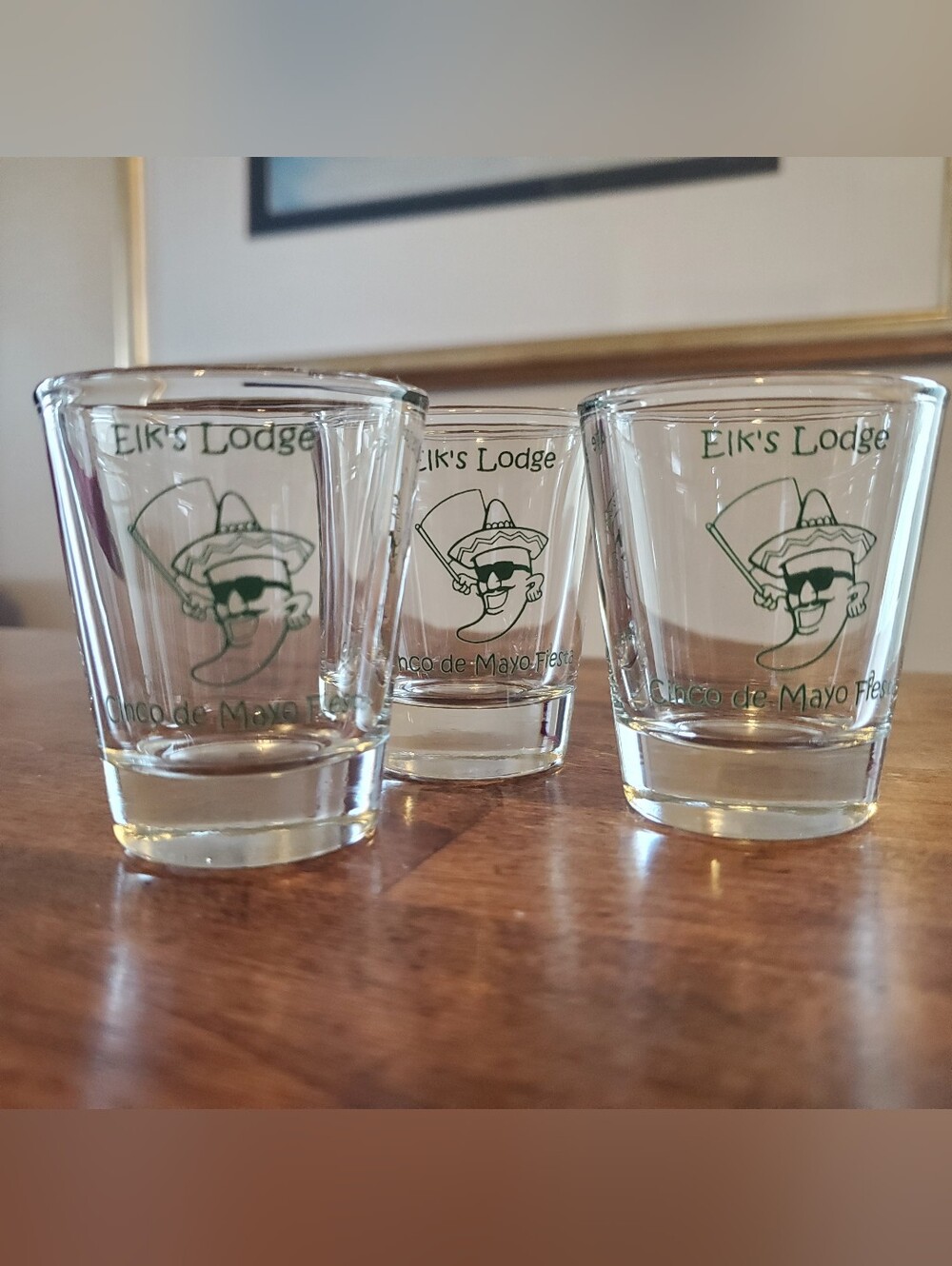 Green Graphic Shot Glasses - Cinco de Mayo - Elk's Lodge
